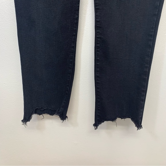 Democracy‎ Jeans Woman 14 Black  AB Solution Stretch Raw Hem Ankle Pockets - Picture 3 of 11